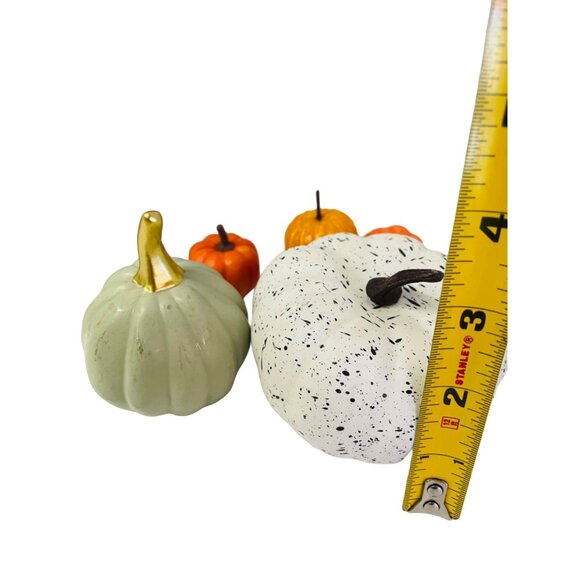 Set Of 6 Assorted Artificial Mini Pumpkins & Gourds For Decorative Display - Picture 7 of 8